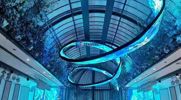 A stunning, customizable, vibrant LED display for a wedding celebration